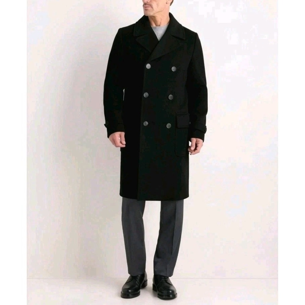 Quince Men's M NWT Wool Cashmere Double-Breasted Officer‎ Coat Quiet Luxury
